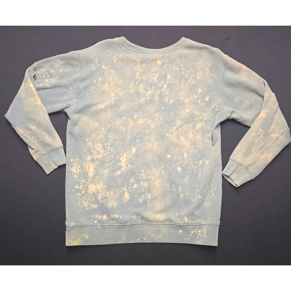 PINK Victoria's Secret Sweatshirt Womens XS Green Bleach Wash Crewneck Pullover - Picture 4 of 7